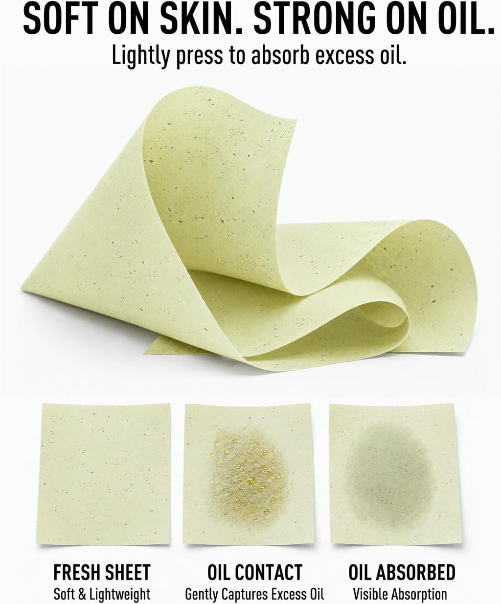 Premium Face Oil Blotting Sheets, 2pack for Facial Care or Makeup, GreenTea