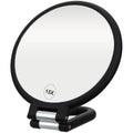 ForPro Magnifying Hand Mirror, 1X/15X Magnification, Folding Handle, Black