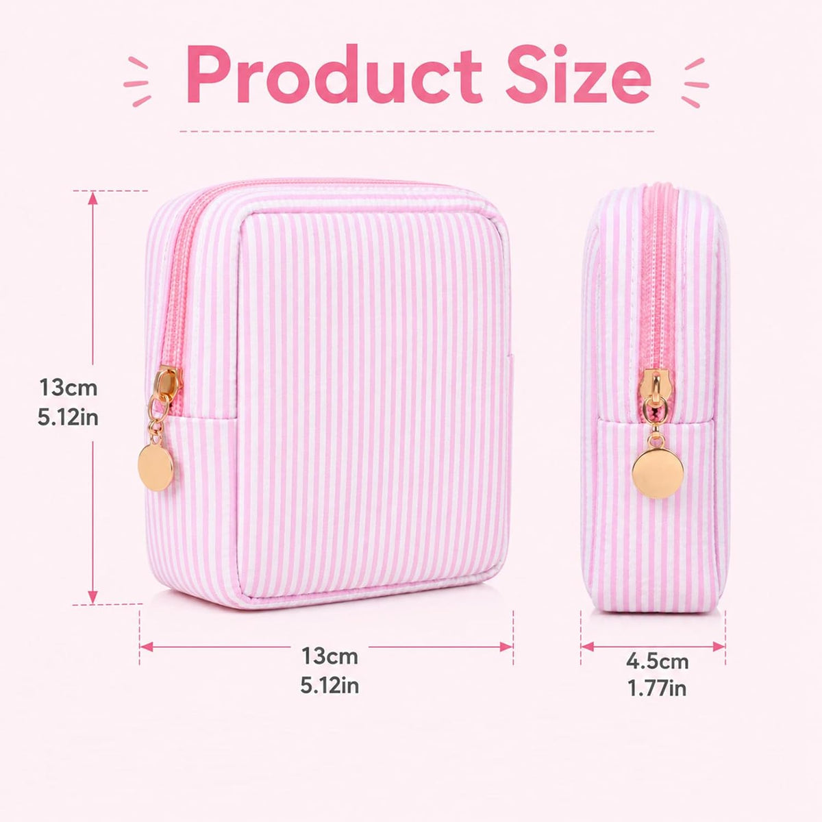 Pink Period Pouch, Sanitary Napkin Pouch for Pads, Tampons, Panty Liners