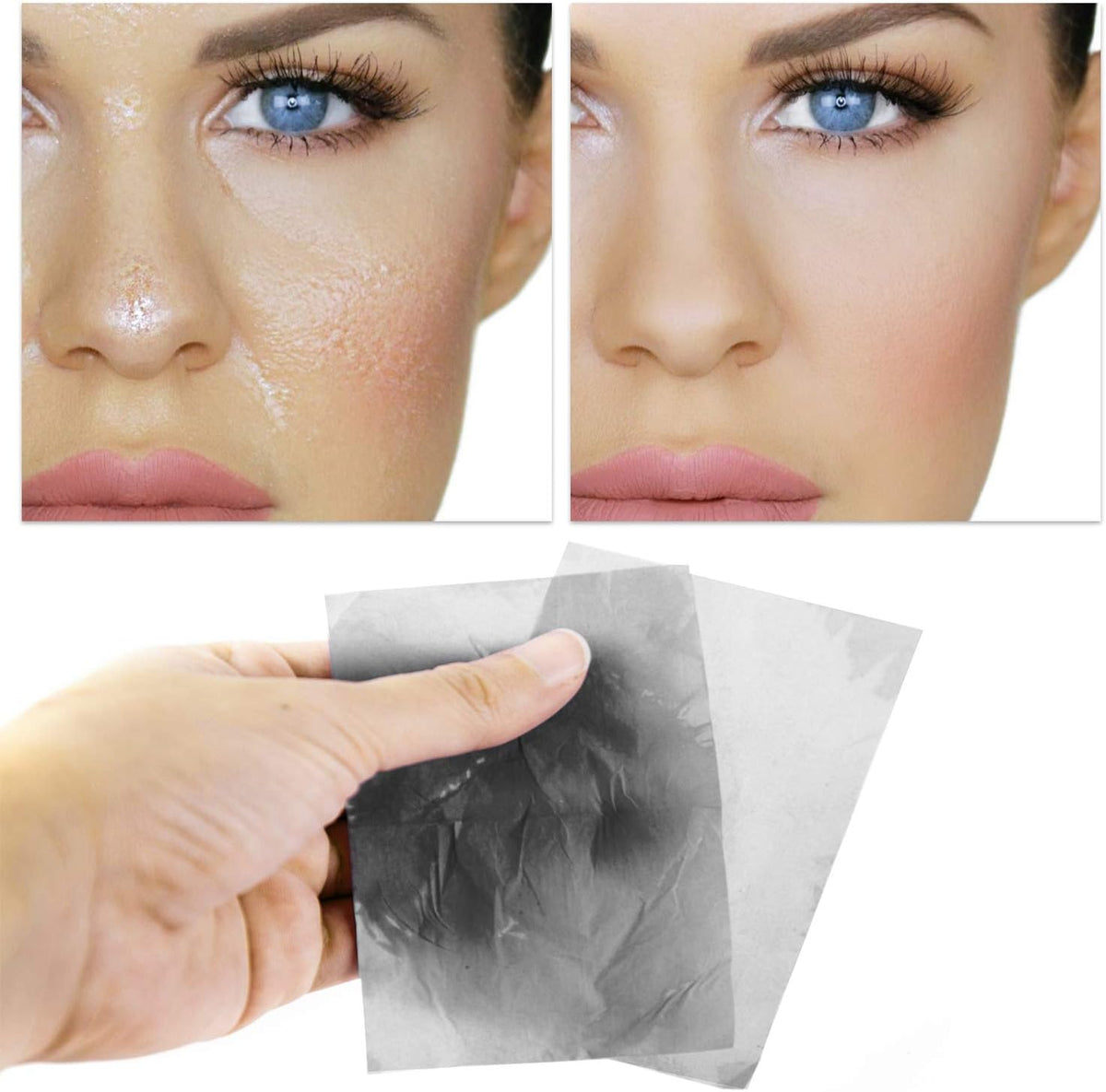 Bamboo Charcoal Oil Blotting Sheets for Face, 300 Count, 3 Pack