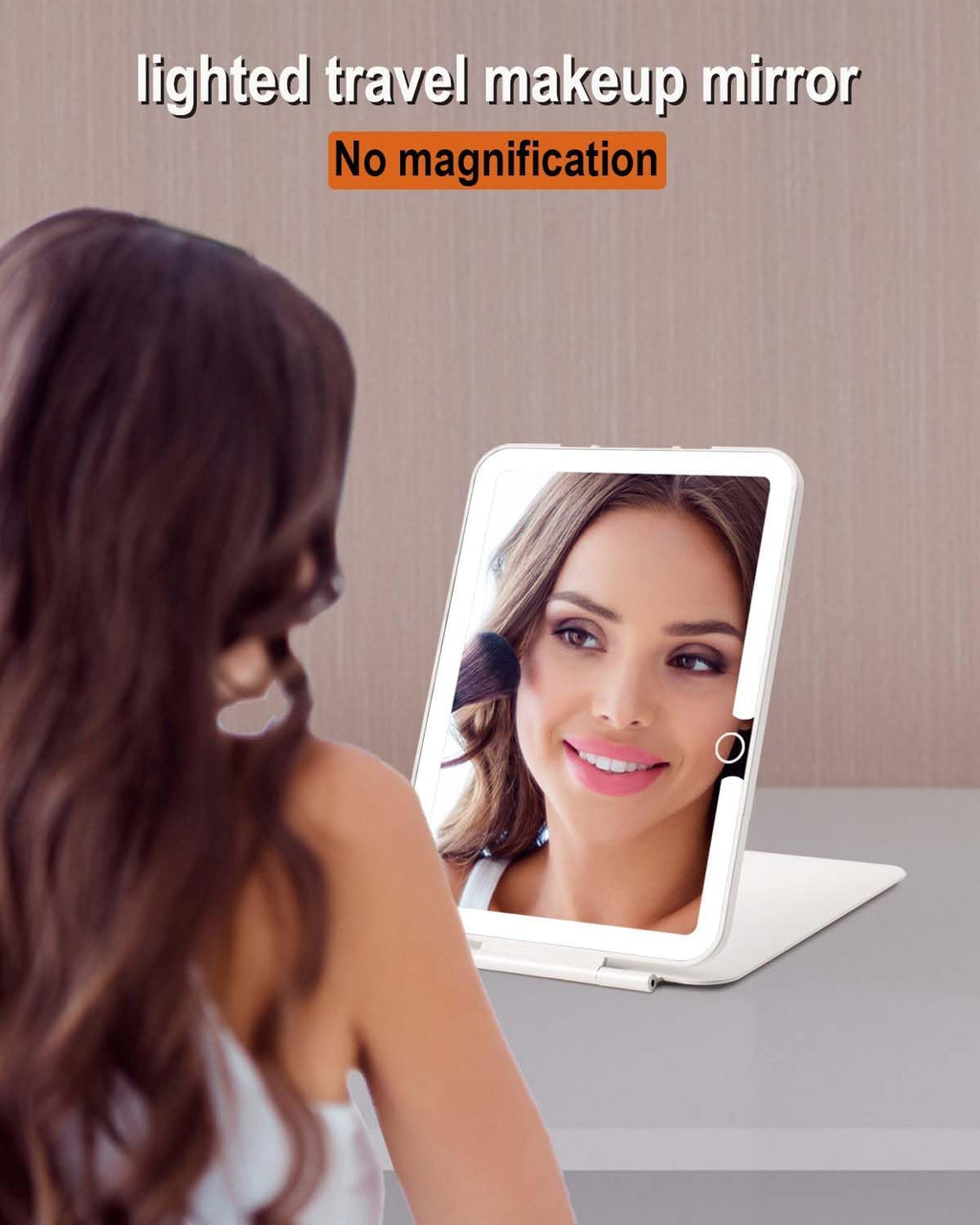 Rechargeable Travel Mirror with Light 7x5 Inch