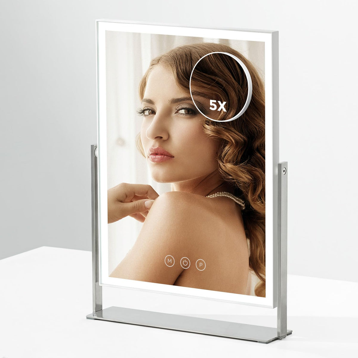 NEZZOE Portable Lighted Makeup Mirror, 1500mAh Battery, 9"x6"
