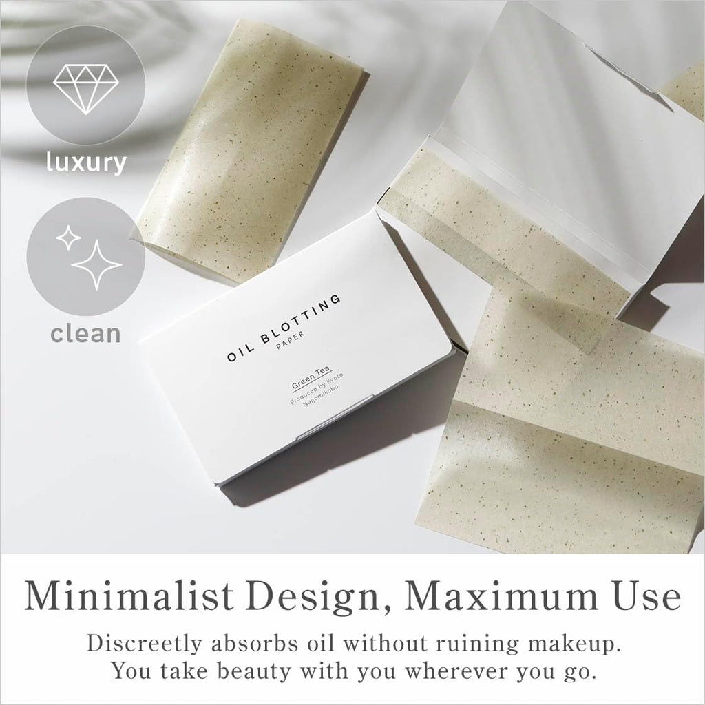Oil Blotting Paper 100 Sheets, Pack of 1 – Premium Green Tea Face Blotting Sheets, Oil Absorbing Tissues in Japanese Washi, Easy-Dispense Pack, Made in Japan, Oily Skin Care & Makeup Essential