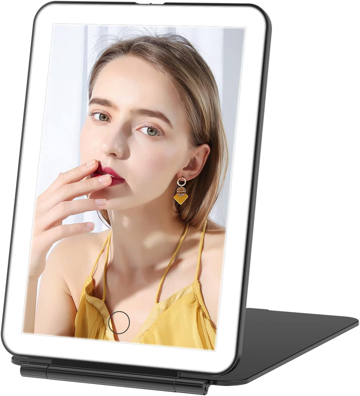 FUNTOUCH Rechargeable Travel Makeup Mirror with 72 Led Lights Portable