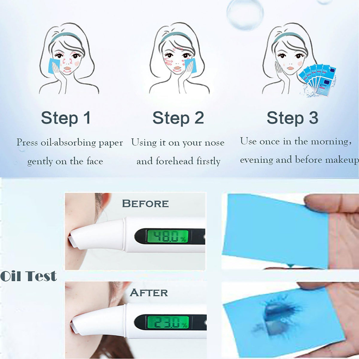 2 Packs Oil Blotting Sheets for Face (120 Sheets) - Oil Absorbing Blotting Papers for Oily Skin, Makeup-Friendly & Portable Oil Wipes