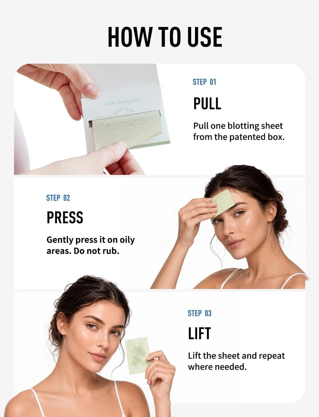 Premium Face Oil Blotting Sheets, 2pack for Facial Care or Makeup, GreenTea
