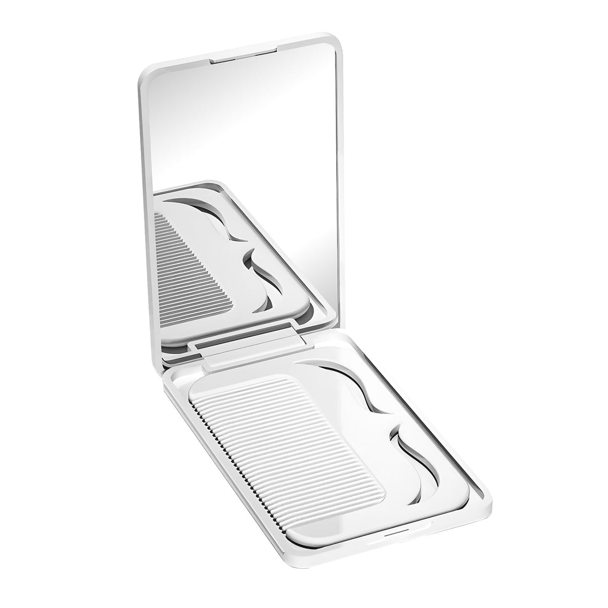 Compact Folding Mirror, 3.9" Stainless Steel Travel Mirror with PU Leather Case Cover for Makeup, Small Handheld Mirror for Pocket Purse, Mini Foldable Mirrors with Stand(Orange)