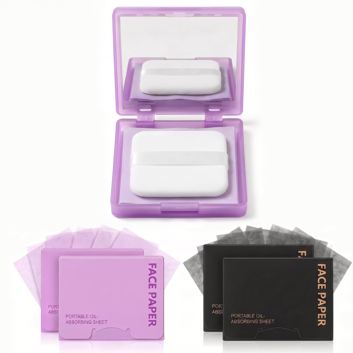 Oil Blotting Paper for Face, 500 Sheets Mirror and 4 Stickers for Oily Skin