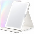 HUGOAI Travel Makeup Mirror with Lights, Soft-Grain White, 11.9"