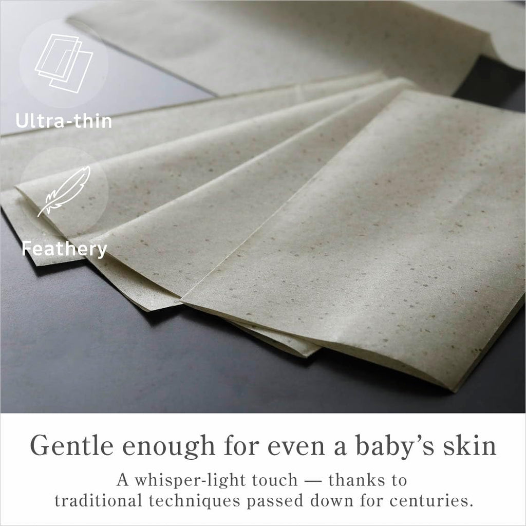 Oil Blotting Paper 100 Sheets, Pack of 1 – Premium Green Tea Face Blotting Sheets, Oil Absorbing Tissues in Japanese Washi, Easy-Dispense Pack, Made in Japan, Oily Skin Care & Makeup Essential