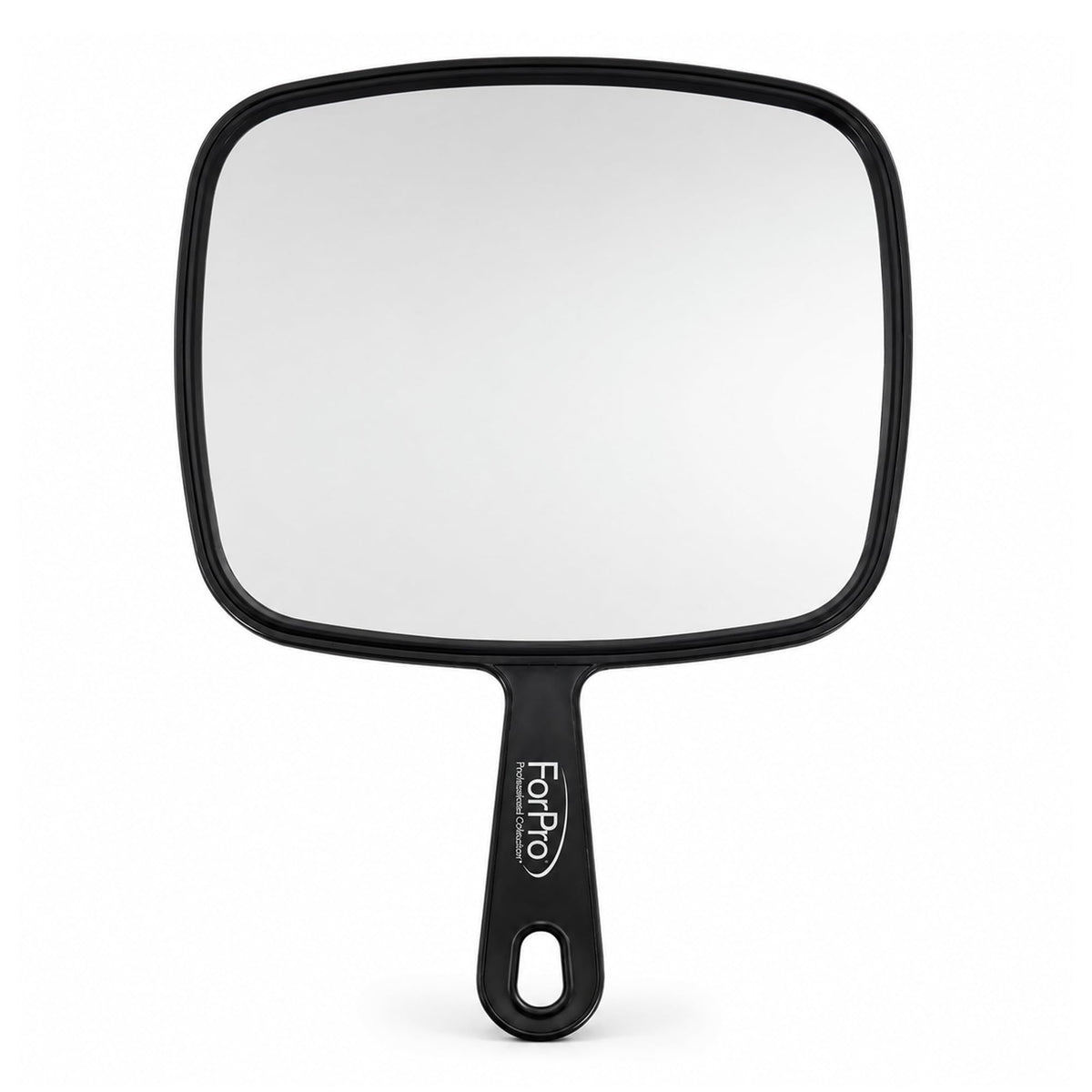 ForPro 9.6" L x 6.3" W Premium Hand Mirror w/Handle for Home & Salon, Black