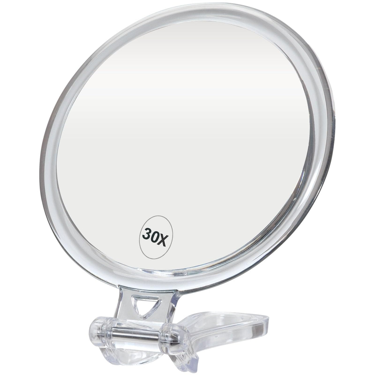 ForPro Magnifying Hand Mirror, 1X/15X Magnification, Folding Handle, Black