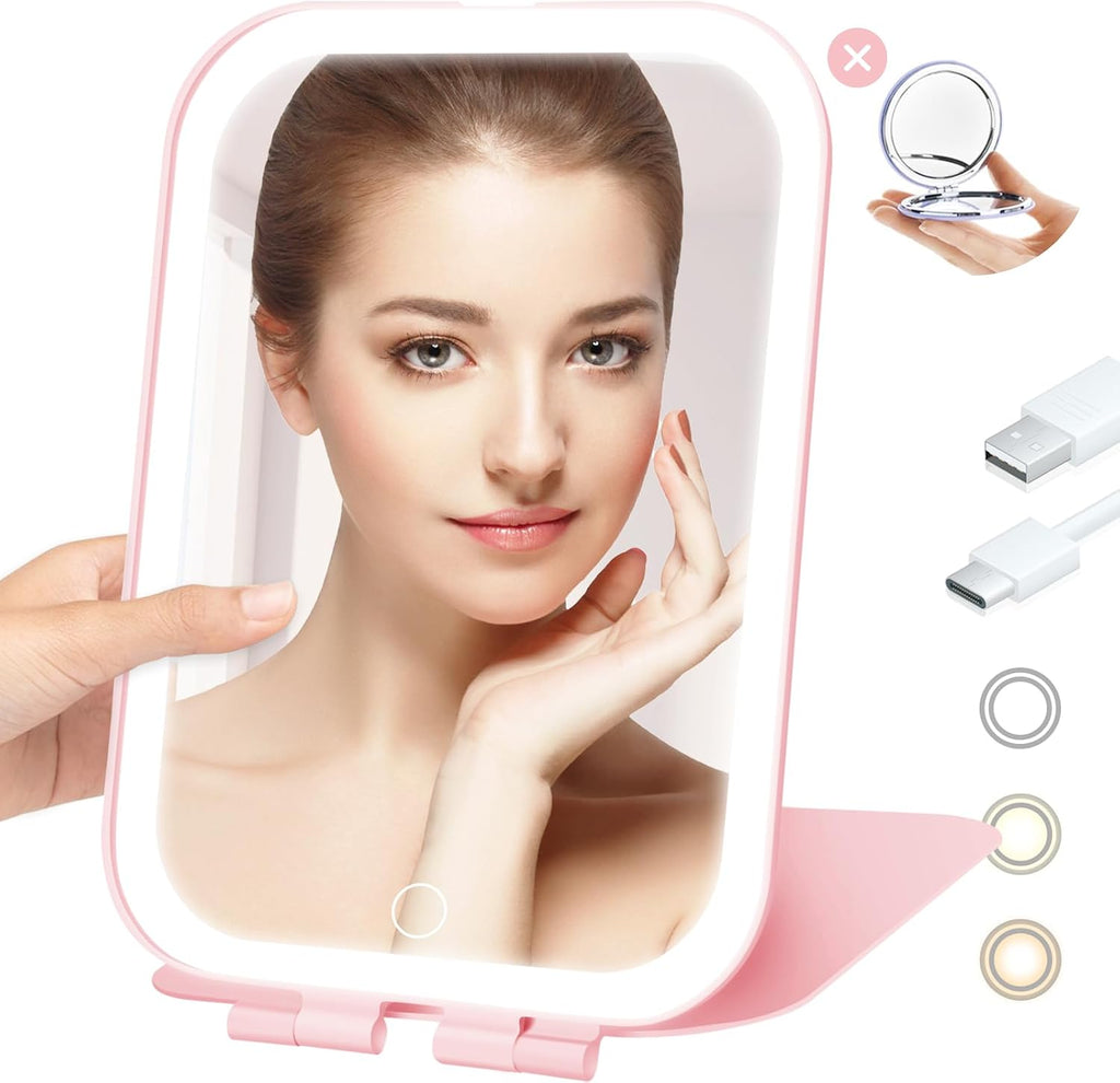 Koolstuffs Travel Mirror with Light with Battery-Powered