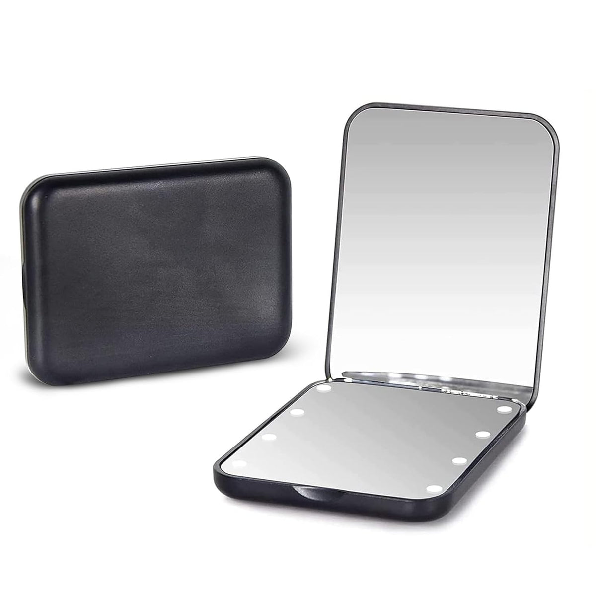 Kintion Pocket Mirror, 1X/3X Magnification LED Compact Mirror (Black)