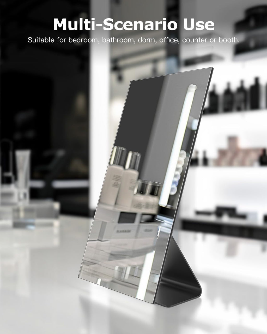 NEZZOE Rectangular Free-Standing Frameless Makeup Mirror, 12" x 7"