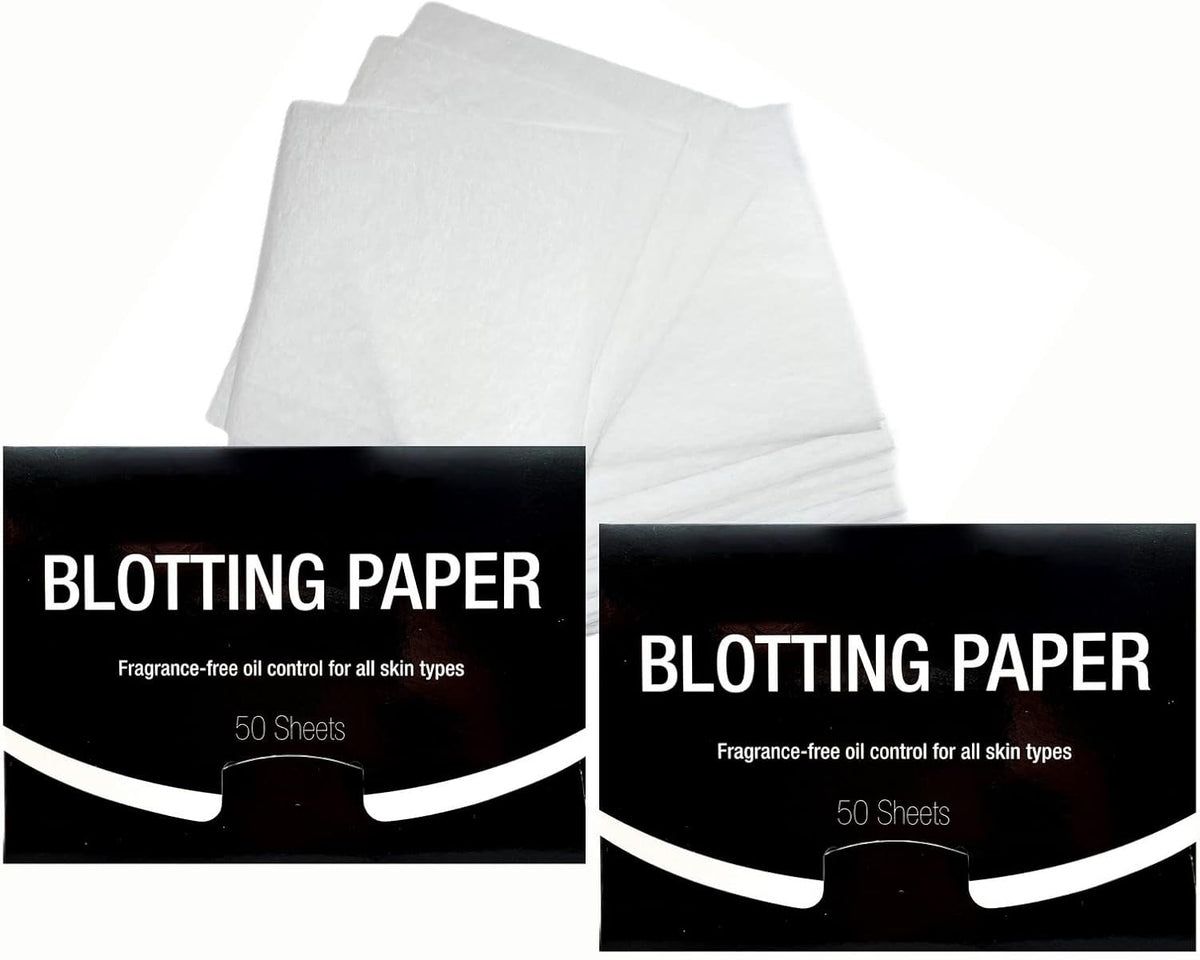 2 Pks FRAGRANCE-FREE Unscented Natural Abaca Blotting Paper - 100 Oil Blotting Sheets - Makeup Friendly UNISEX Oily Skin Shine Blotter Photography Zoom Meetings Travel Gym School - MADE IN TAIWAN