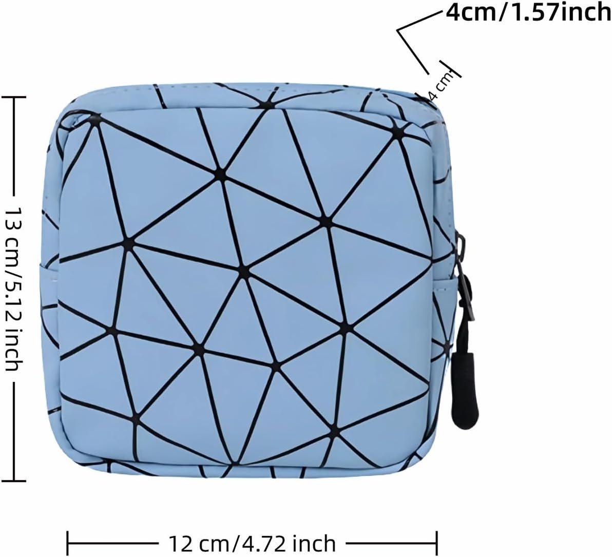 Sanitary Napkin Storage Bag Menstrual Cup Pouch Period Bag for Teen Girls Portable Menstrual Pad Sanitary Napkin Storage Tampons Holder for Purse (Blue M)