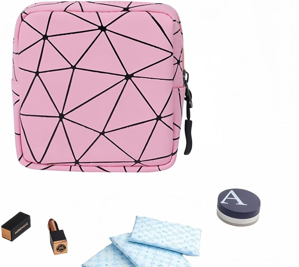 Sanitary Napkin Storage Bag Menstrual Cup Pouch Period Bag for Teen Girls Portable Menstrual Pad Sanitary Napkin Storage Tampons Holder for Purse (Pink M)