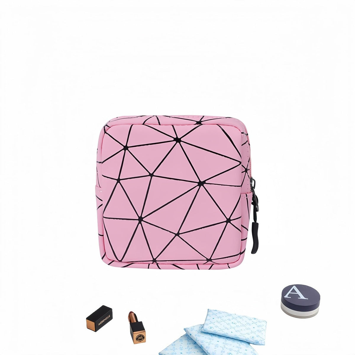 Sanitary Napkin Storage Bag Menstrual Cup Pouch Period Bag for Teen Girls Portable Menstrual Pad Sanitary Napkin Storage Tampons Holder for Purse (Blue M)