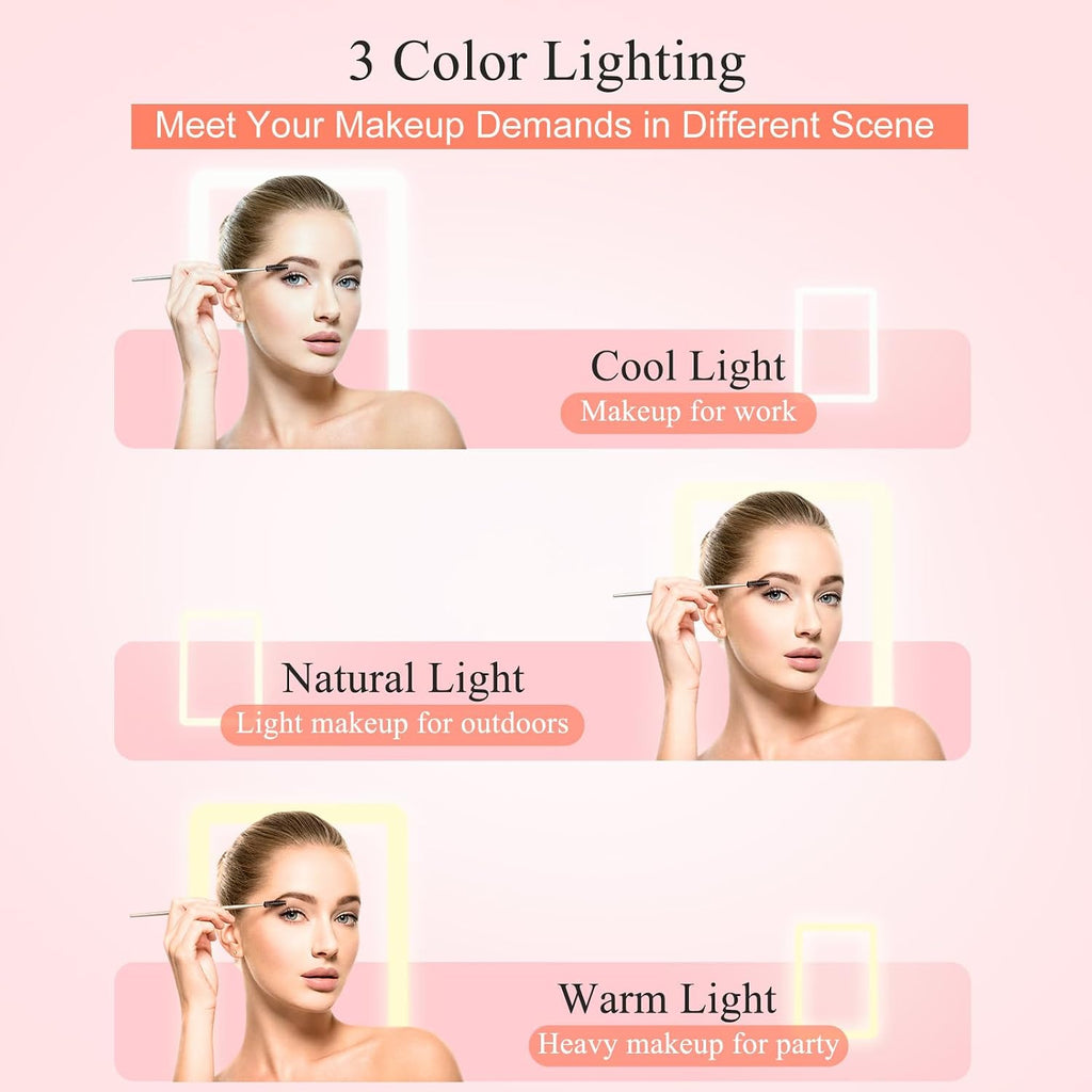 FUNTOUCH Rechargeable Travel Makeup Mirror with 72 Led Lights