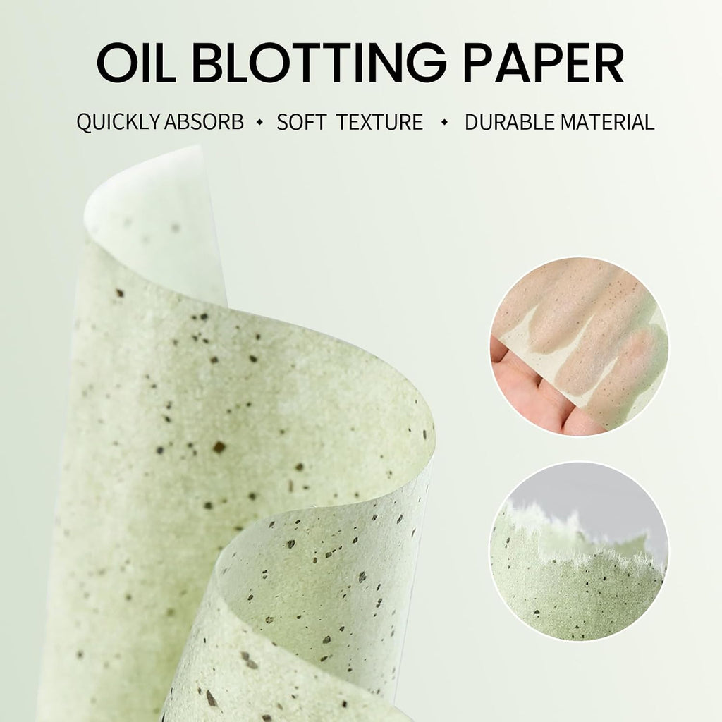 Erinde Oil Blotting Sheets for Face with Mirror and Puff, 300 Sheets Oil Blotting Paper for Oily Skin, Face Oil Absorbing Sheet, Natural Oil Control Film, Absorb Excess Oil, Makeup Friendly
