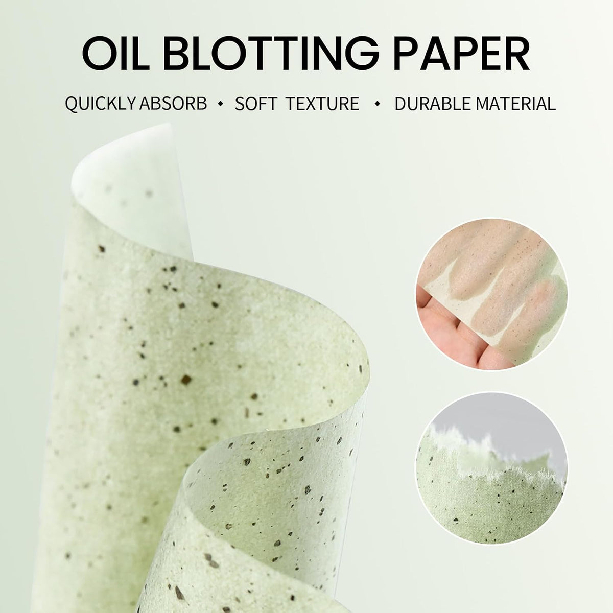 Erinde Oil Blotting Sheets for Face with Mirror and Puff, 300 Sheets Oil Blotting Paper for Oily Skin, Face Oil Absorbing Sheet, Natural Oil Control Film, Absorb Excess Oil, Makeup Friendly