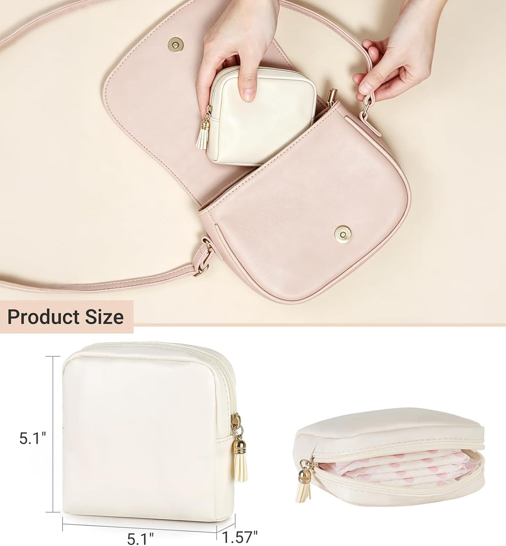 Mkono Period Pad Pouch for School, Sanitary Napkin Storage Bag for Teens