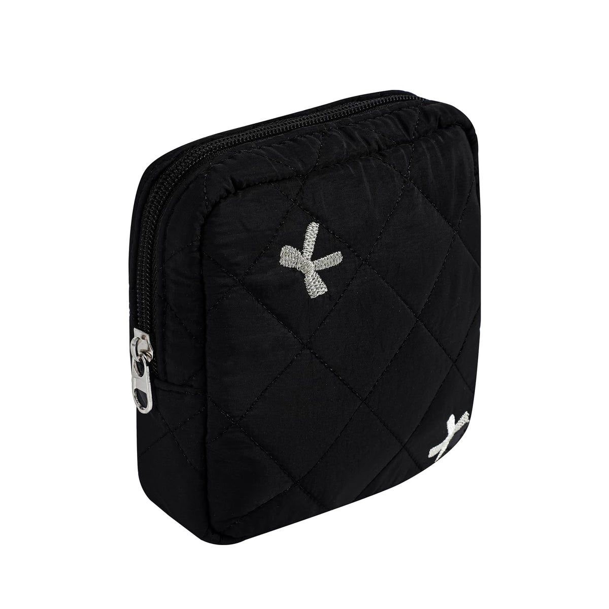 uekeboag Small Quilted Cotton Makeup Bag for Purse（01White Bear）