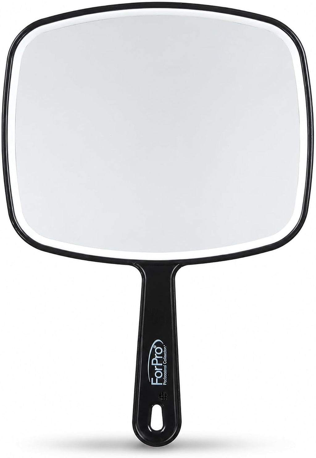 ForPro 9.6" L x 6.3" W Premium Hand Mirror w/Handle for Home & Salon, Black