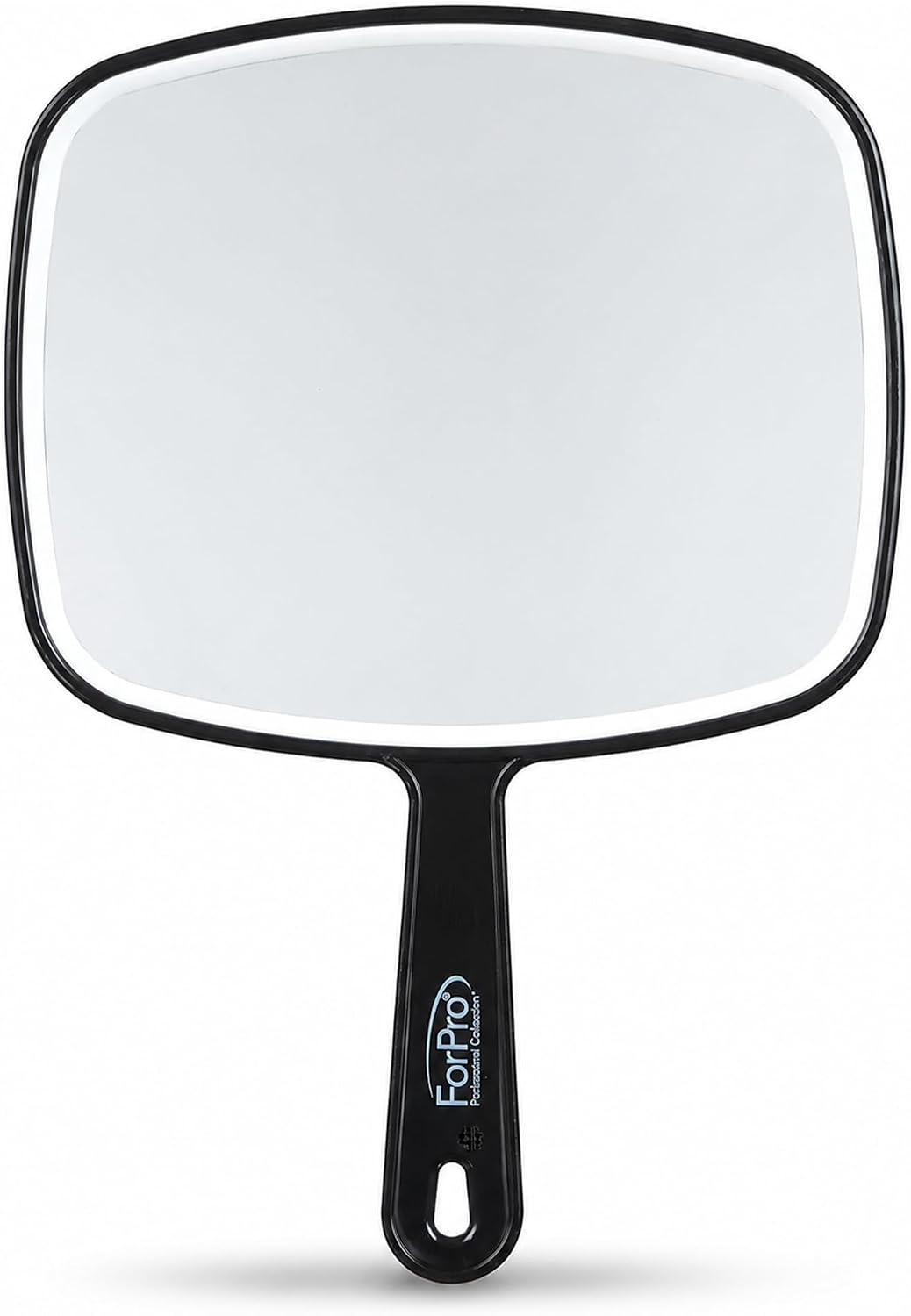 ForPro 9.6" L x 6.3" W Premium Hand Mirror w/Handle for Home & Salon, Black
