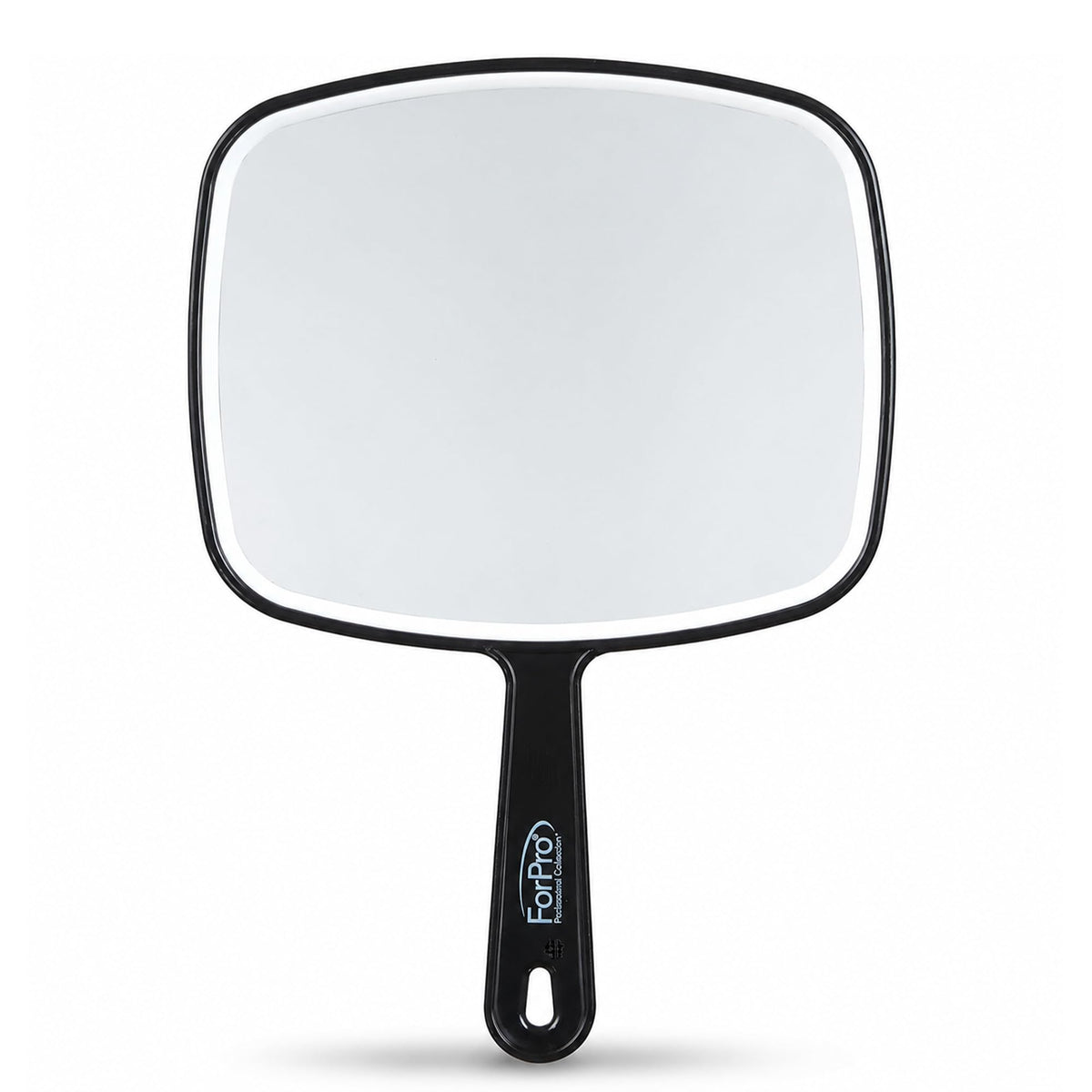 ForPro 9.6" L x 6.3" W Premium Hand Mirror w/Handle for Home & Salon, Black