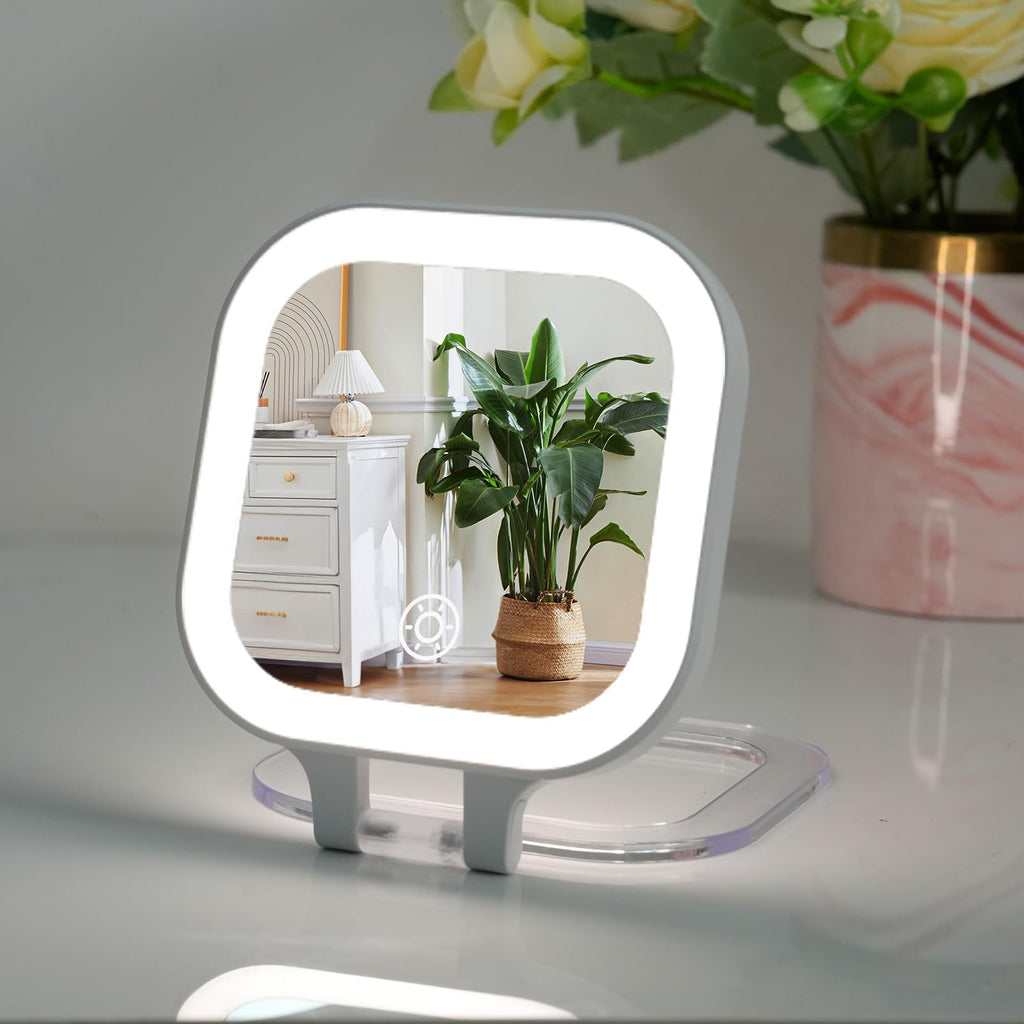 FUNTOUCH Rechargeable 7" Travel Makeup Mirror 30X Magnification,White