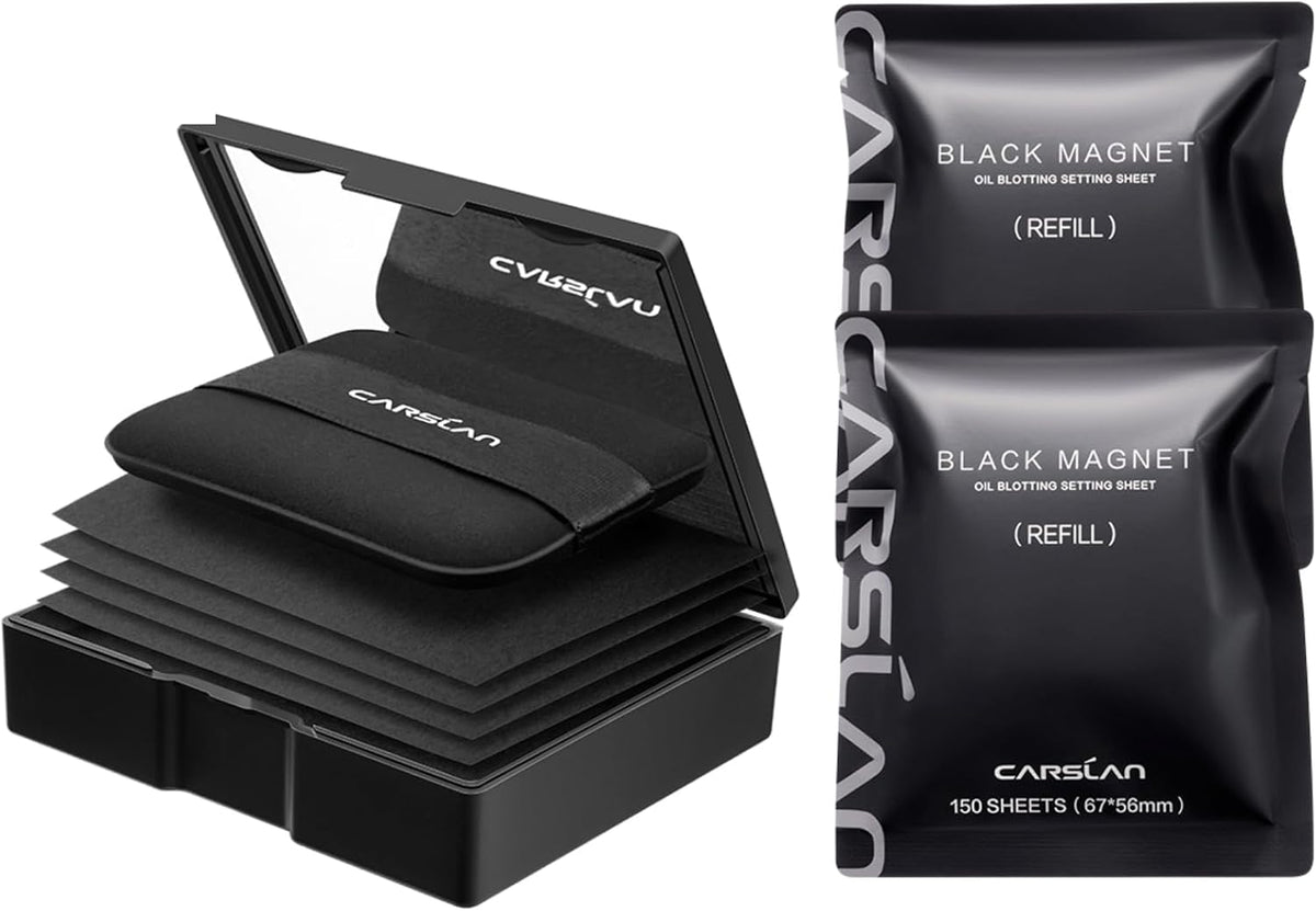 CARSLAN Makeup Blotting Paper with Powder, Keeps Makeup Fresh All Day