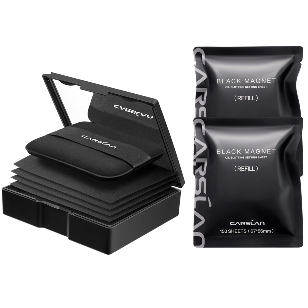 CARSLAN Makeup Blotting Paper with Powder, Keeps Makeup Fresh All Day