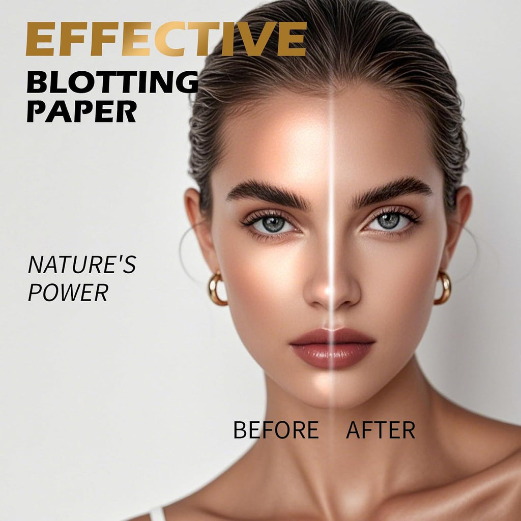 Natural Bamboo Charcoal Oil Blotting Sheets for Face - 4-Pack of 400 Sheets |Friendly Oil Absorbing Papers