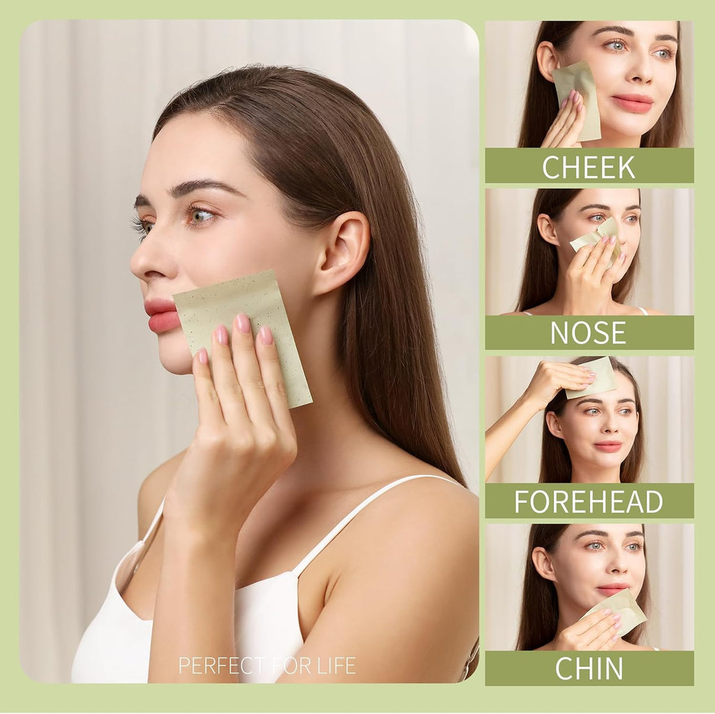 Teenitor Green Tea Blotting Paper - 800 Oil Absorbing Sheets for Oily Skin, Face Oil Control Film