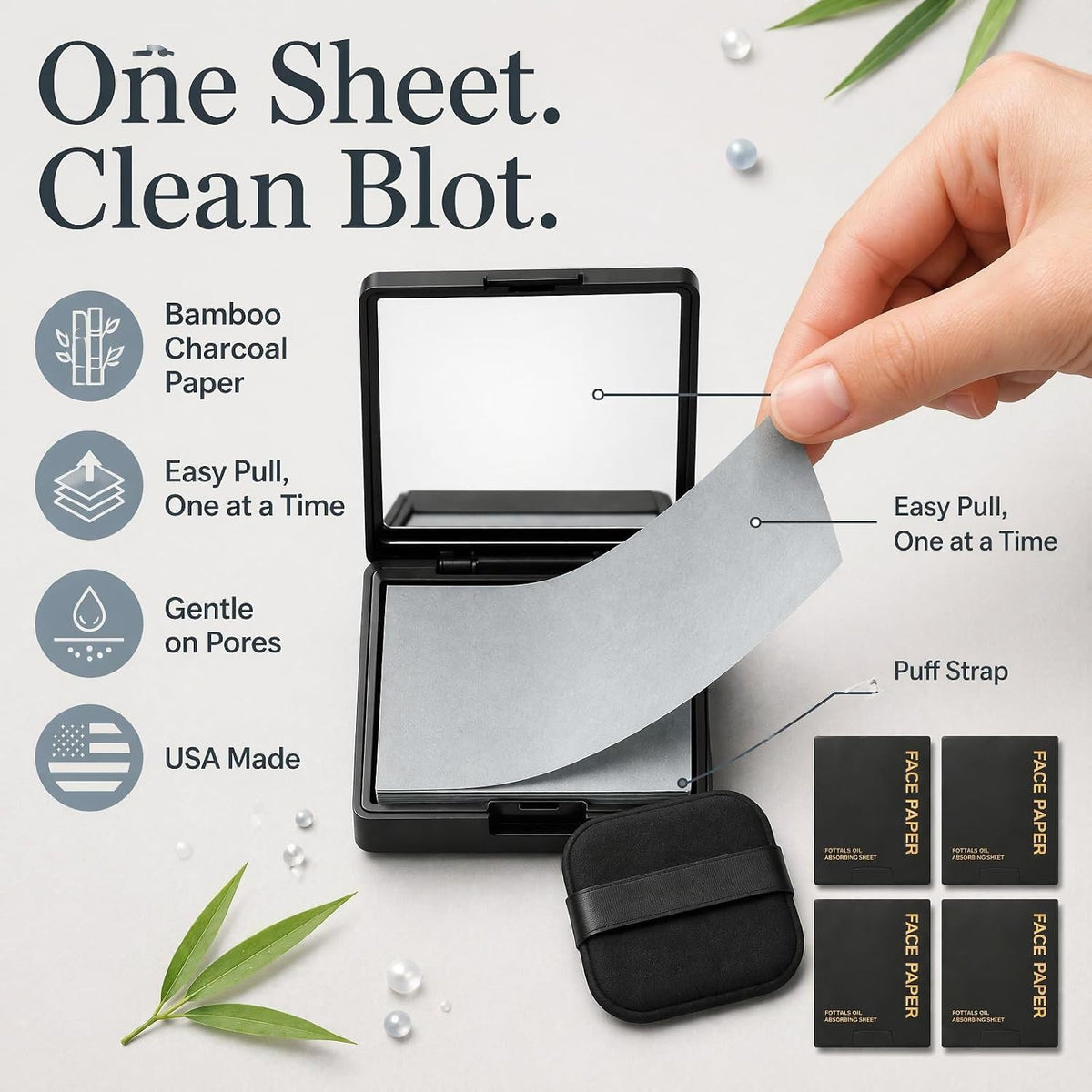 Oil Blotting Sheets for Face, Bamboo Charcoal Blotting Paper 500 Pcs