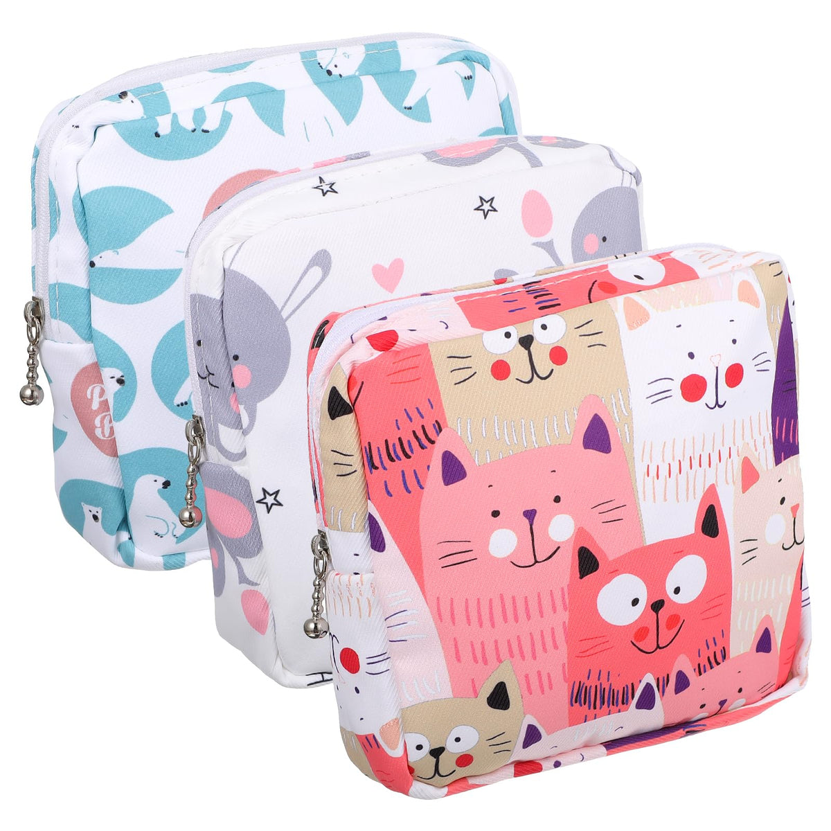3 PCS Sanitary Pad Storage Bag Portable Period Bag for Pads/Sanitary Napkins/Tampons, Sanitary Napkin Storage Bags First Period Gifts for Daily Hygiene Bags Travel Containers