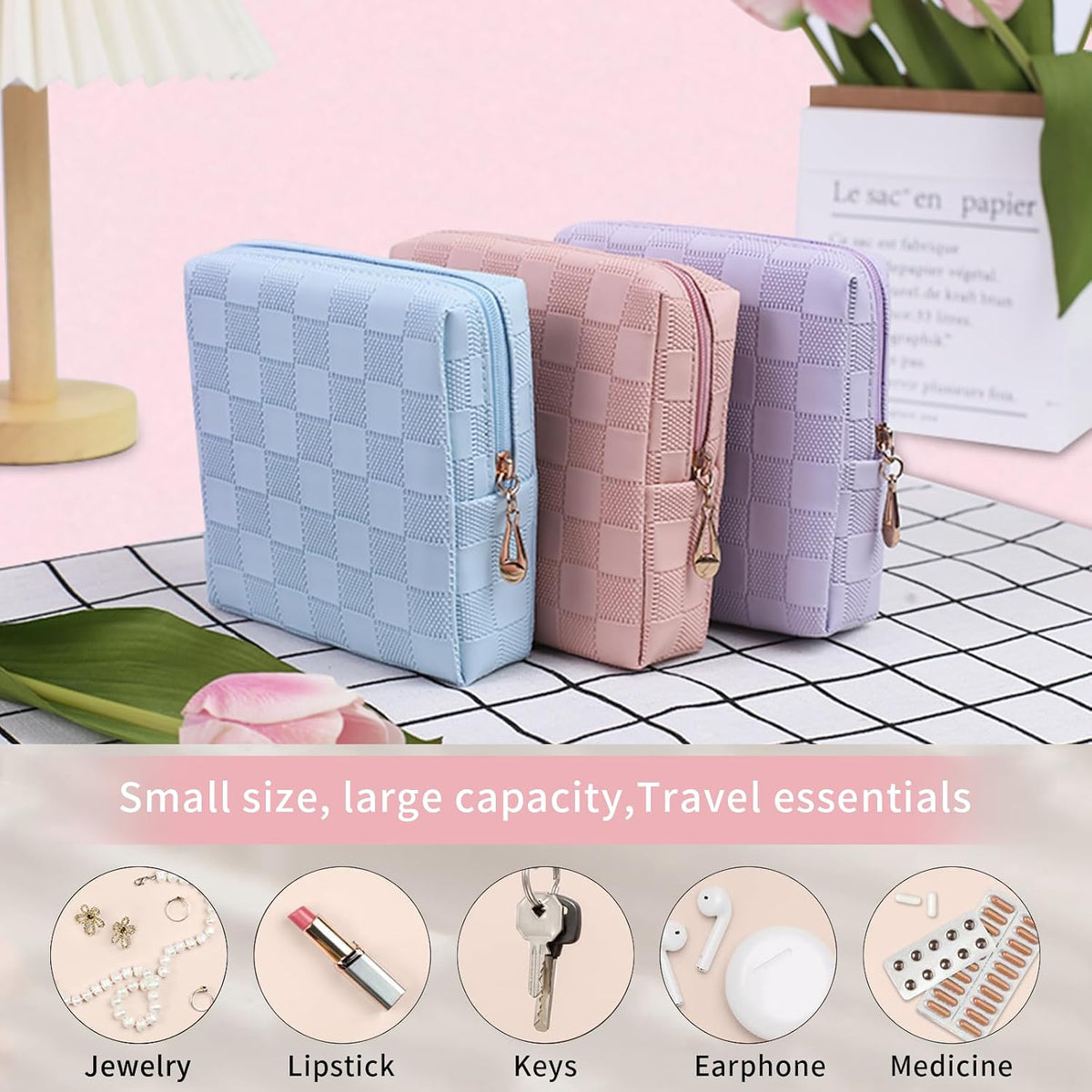 Period Bag for women Girls | PU Leather Sanitary Napkin Storage Bag | Cute Pads Bags for Period | Discreet Menstrual Pouch for Pads, Tampons, Menstrual Cups | Perfect for Travel & Daily Use
