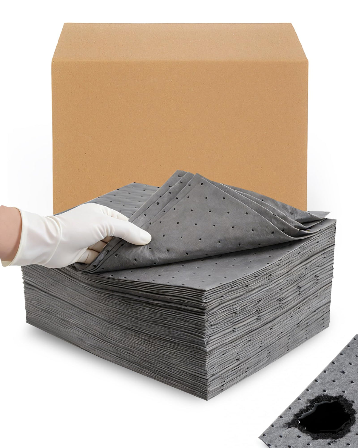 9.8"x13" Oil Absorbent Pads 100 Pack | Heavy & Fast Absorb