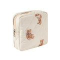 uekeboag Small Quilted Cotton Makeup Bag for Purse（01White Bear）