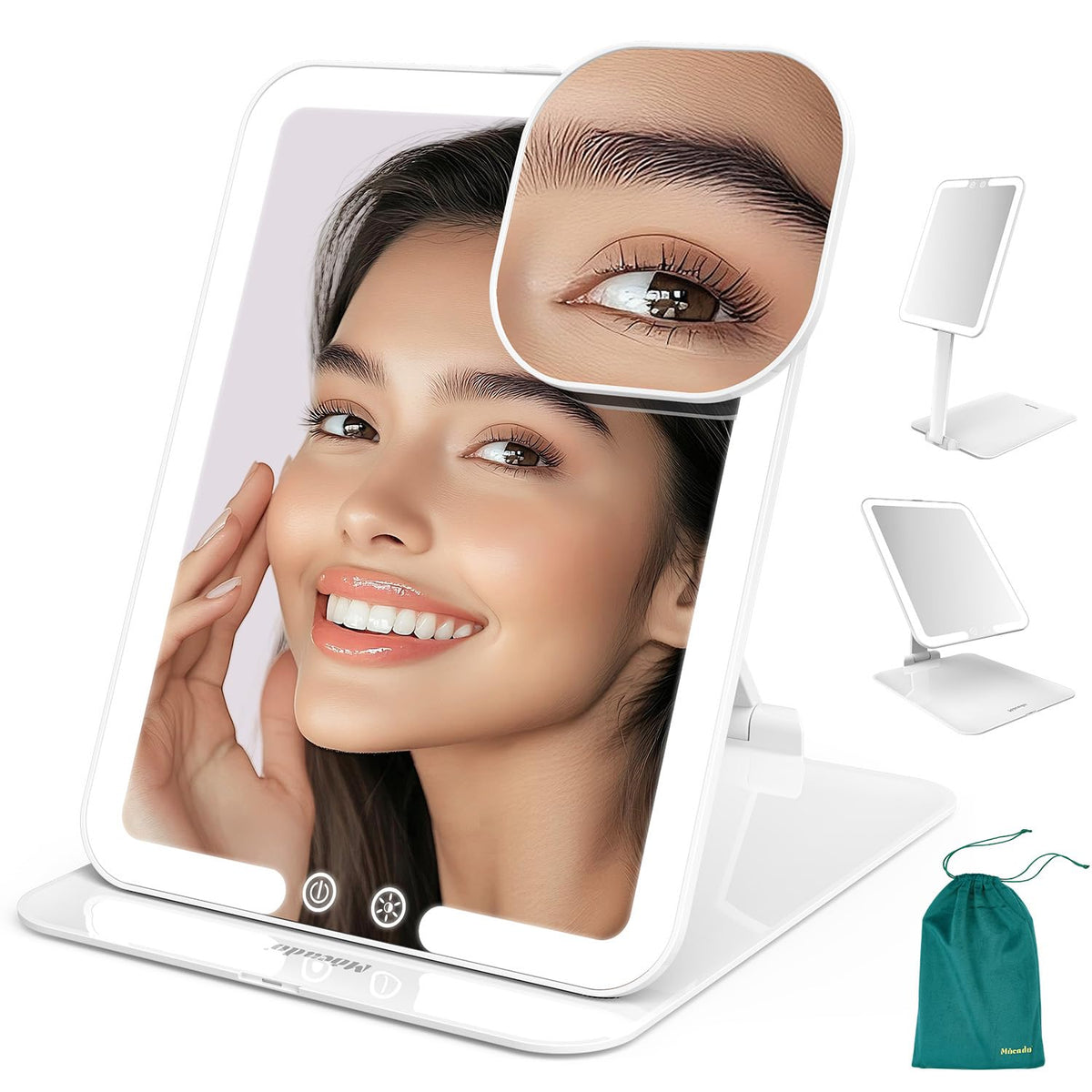 Mocado Travel Makeup Mirror with Light, Foldable Lighted Makeup Mirror