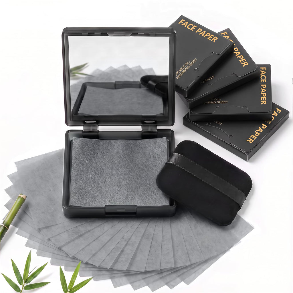 Oil Blotting Paper for Face, 500 Sheets Mirror and 4 Stickers for Oily Skin