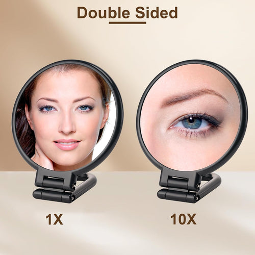 10X Magnifying Mirror, Double Side Handheld Mirror, Travel Makeup Mirror