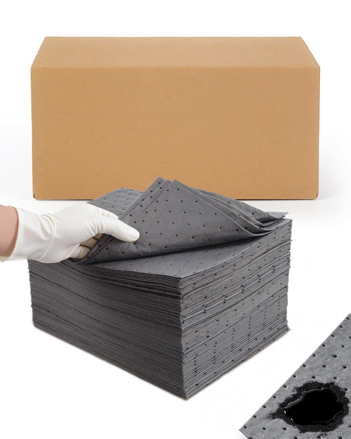 9.8"x13" Oil Absorbent Pads 100 Pack | Heavy & Fast Absorb