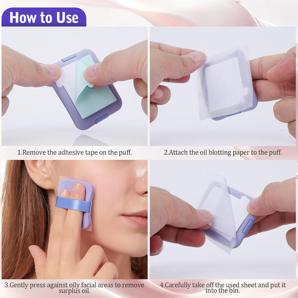 1000Pcs Oil Blotting Paper for Face,Oil Blotting Sheets with Mirror,Refills