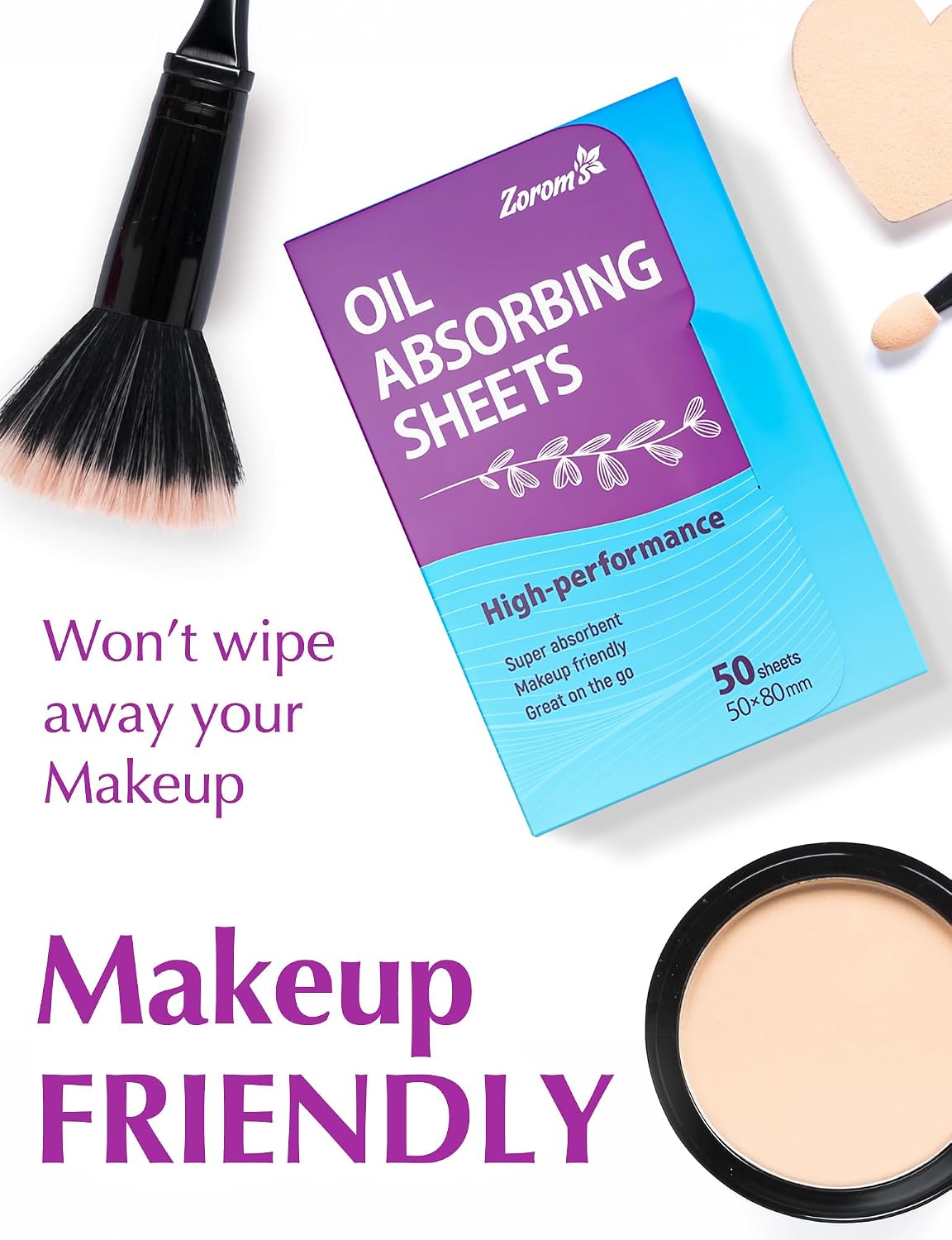 High-Performance Oil Absorbing Sheets for Face – 6pk/300 - Makeup Friendly