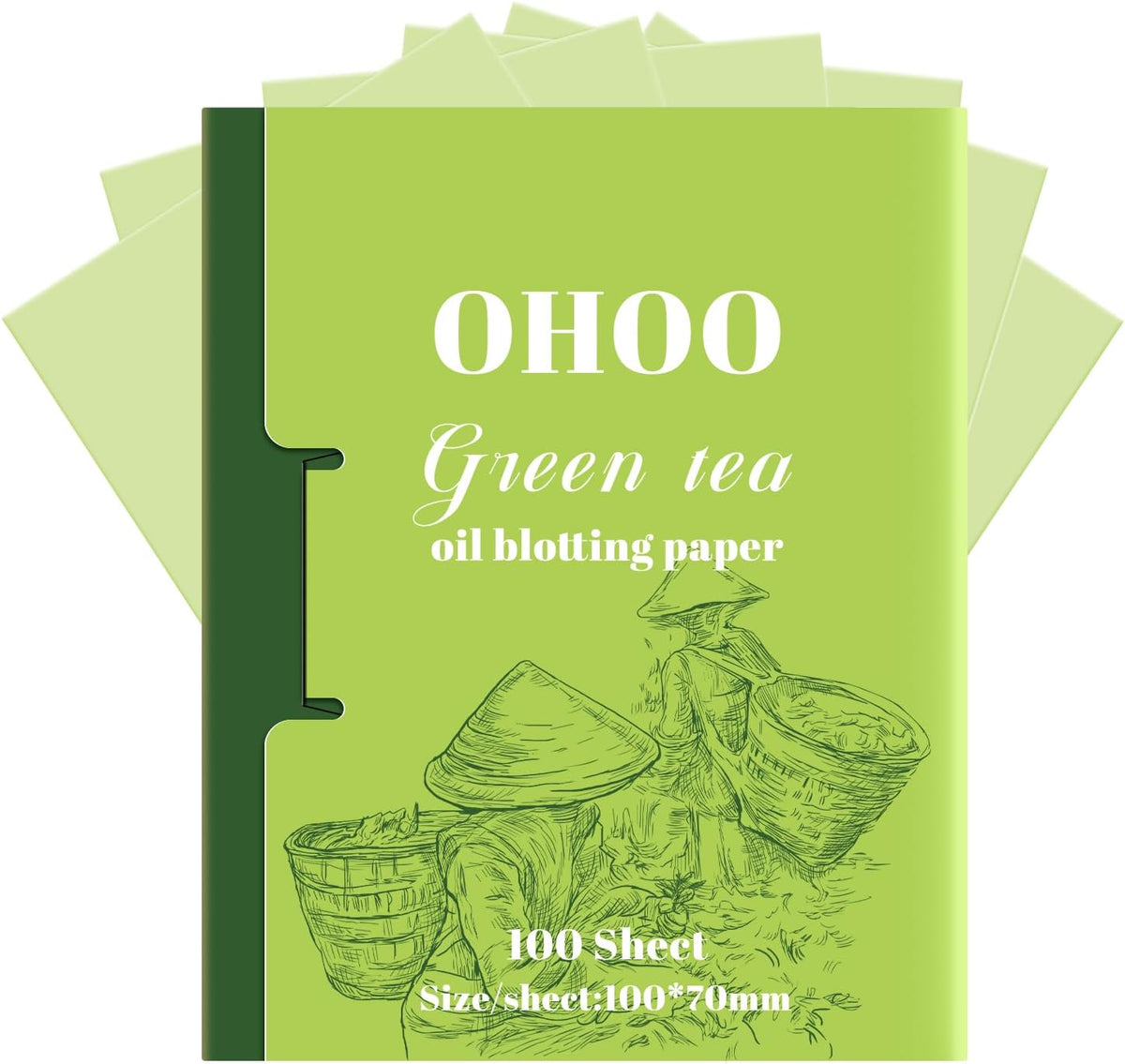 Face Oil Blotting Paper Facial Oil Absorbing Sheets for Oily Skin Face Wipes for Makeup Clean Green Tea 400 Count