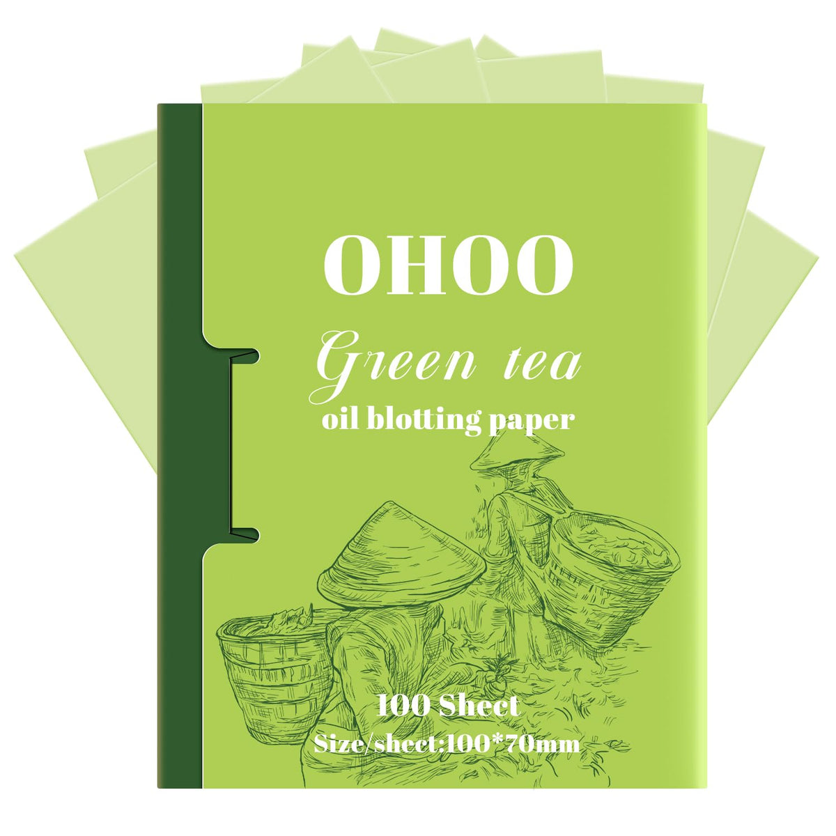 Face Oil Blotting Paper Facial Oil Absorbing Sheets for Oily Skin Face Wipes for Makeup Clean Green Tea 400 Count