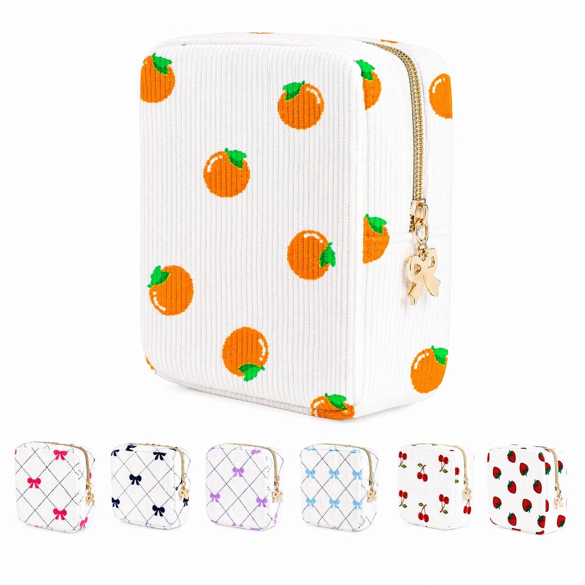 Period Bag for Women, Portable Corduroy Sanitary Napkin Storage Bag Strawberry Period Pouch with Zipper, Sanitary Pads Bag Tampons Holder for Purse, First Period